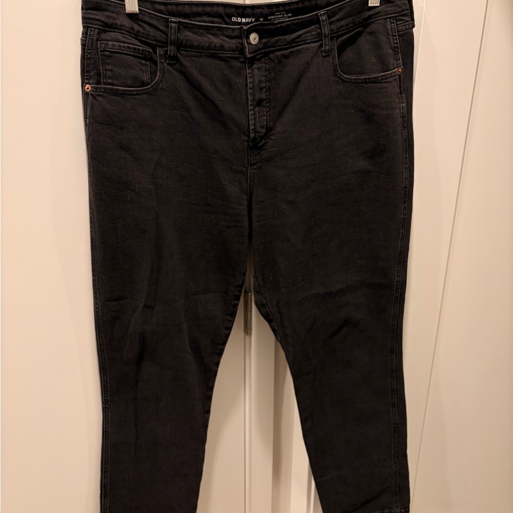 Old Navy Women's Dark Black Slim Straight Jeans